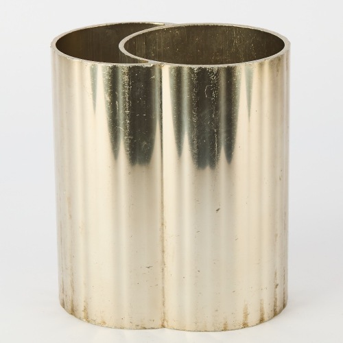 A Heavy Polished Aluminium Canadian Wine Bottle Cooler with Ice Compartment