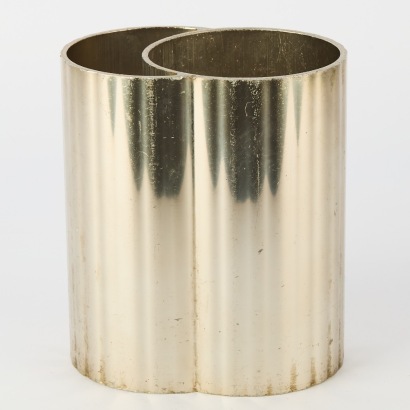 A Heavy Polished Aluminium Canadian Wine Bottle Cooler with Ice Compartment