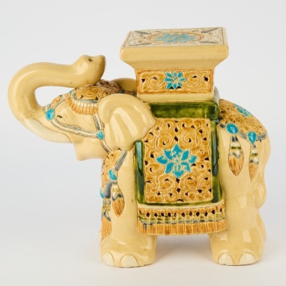 A Chinese Elephant Plant Stand with Pierced Detailing