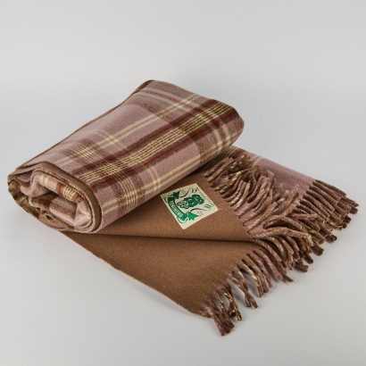 A Vintage "Green Tiki" Picnic Rug by Onehunga Woollen Mills