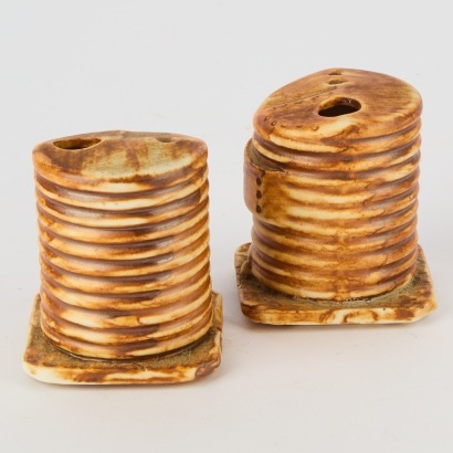 A Pair Of Shino Glazed Salt And Pepper Shakers