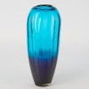 A Blue Ribbed Art Glass Vase