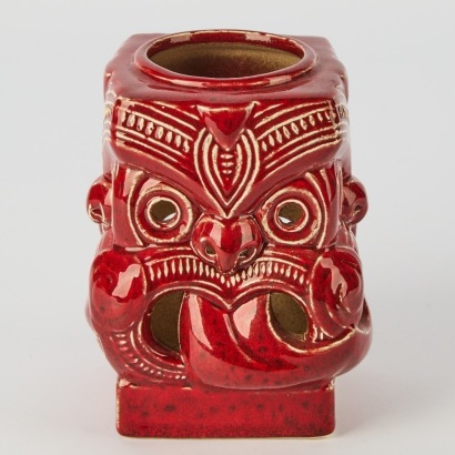 A Maori Tiki Art Pottery Lantern by Design