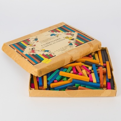 A Box Of Vintage Cuisenaire Rods, Made In Auckland