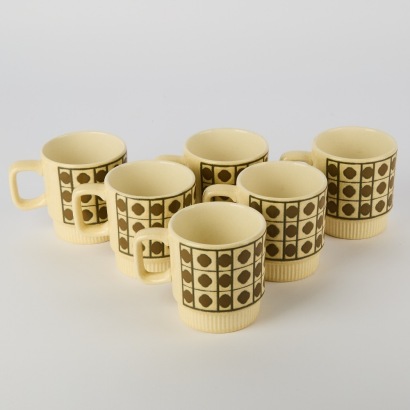 A Set of Six Mid-Century Modern Crown Lynn Stacking Cups
