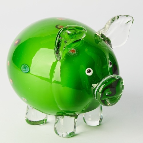 A Handblown Art Glass Pig