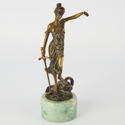 A 'Blind Justice' Cast Brass Sculpture in the Style of Alois Mayer