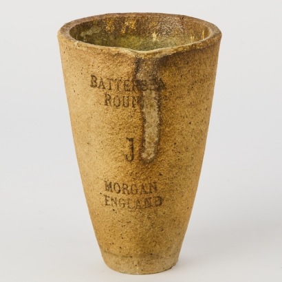 An Antique Morgan Battersea Round Stoneware Crucible