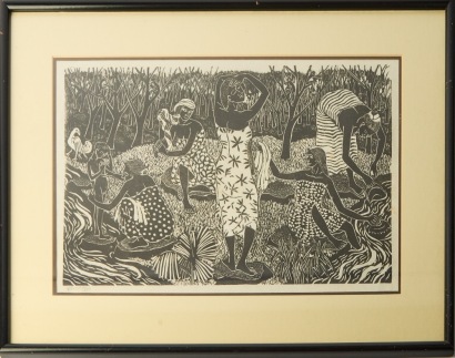 A Donald Friend Woodblock Print, 4/75