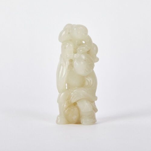 A Chinese Qing Dynasty Carved Hetian Jade Figure