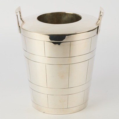 An Art Deco Silver Plate Ice Bucket from Harrods
