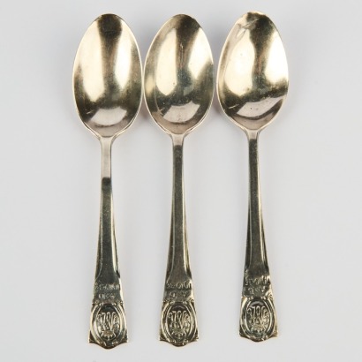 A Trio of Josiah Williams and Co Sterling Silver Spoons, Commemorating the Jubilee of King George V