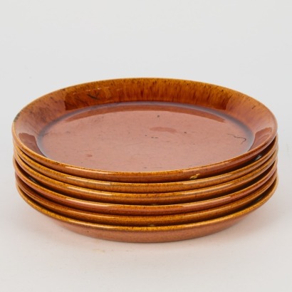 A set of six Vintage Crown Lynn Pioneer Glaze Side Plates