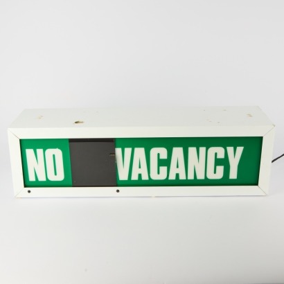 A Vintage No Vacancy Sign Wired as a Lamp