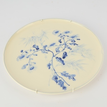 A Studio Pottery Botanical Wall Plate