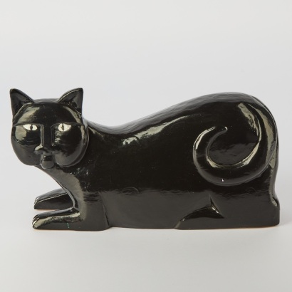 A Hand-Carved Wood Cat