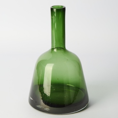 A Blenko Green Glass Wine Bottle Decanter