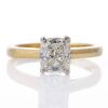 18ct Yellow Gold / Platinum, Modern, 1.30ct Cushion Cut Diamond Solitaire Ring, GIA certified