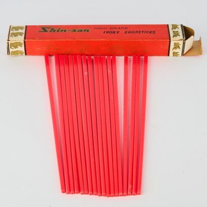 A Group of Nine Pairs of 20 Century Chinese Bone Chopsticks
