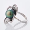 Robert Wan, Modern, 18ct White Gold, Tahitian Pearl / 0.61ct Diamond Flower Ring - 2