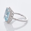 18ct White Gold, 5.00ct Emerald Cut Aquamarine / 0.38ct Diamond Ring - 2