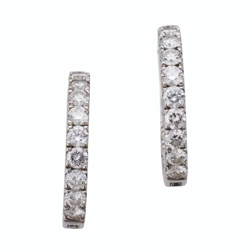 Partridge Jewellers, 18ct White Gold, 2.14ct Diamond Hoop Earrings