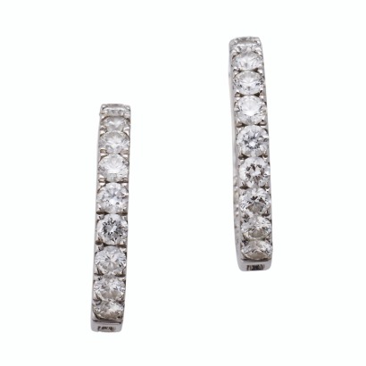 Partridge Jewelllers, 18ct White Gold, 2.14ct Diamond Hoop Earrings