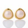 18ct Yellow Gold, 15.0mm Mabe Pearl Earrings