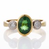 18ct Yellow / White Gold, 1.79ct Tourmaline / 0.36ct Diamond Three Stone Ring