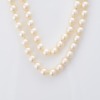 Double Row, 46cm, Akoya Cultured Pearl Necklace with 18ct White Gold, Ruby / Diamond Clasp