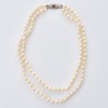 Double Row, 46cm, Akoya Cultured Pearl Necklace with 18ct White Gold, Ruby / Diamond Clasp - 2