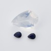 Loose, 5.68ct Rose Quartz / 0.45ct Pair of Sapphires