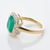 18ct Yellow / White Gold, 3.65ct Zambian Emerald / 0.32ct Diamond Cluster Ring - As new - 2