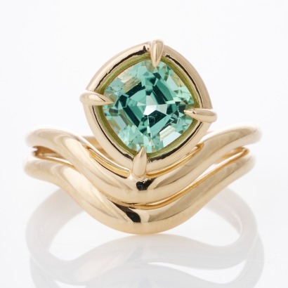 9ct Yellow Gold, 1.48ct Green Tourmaline Ring