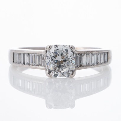 18ct White Gold, 1.04ct / 0.22ct Diamond Ring