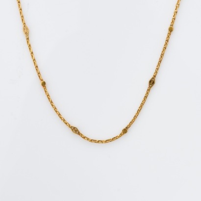 22ct Yellow Gold, 44cm Fancy Cable Link Chain