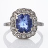 Platinum, 3.50ct Sapphire / 0.75ct Diamond Halo Ring
