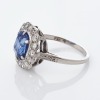 Platinum, 3.50ct Sapphire / 0.75ct Diamond Halo Ring - 2