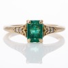 14ct Yellow Gold, 0.97ct Emerald / Diamond Ring