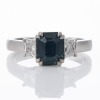 Naveya & Sloane, Platinum, Modern, 1.63ct Parti-Colour Sapphire / .37ct Diamond Three Stone Ring