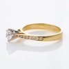 18ct Yellow / White Gold, 0.44ct Diamond Solitaire Ring, NZ Made - 2