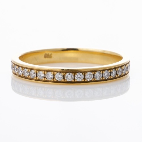 18ct Yellow Gold, 0.20ct Diamond Band, NZ Made