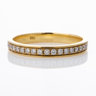 18ct Yellow Gold, 0.20ct Diamond Band, NZ Made