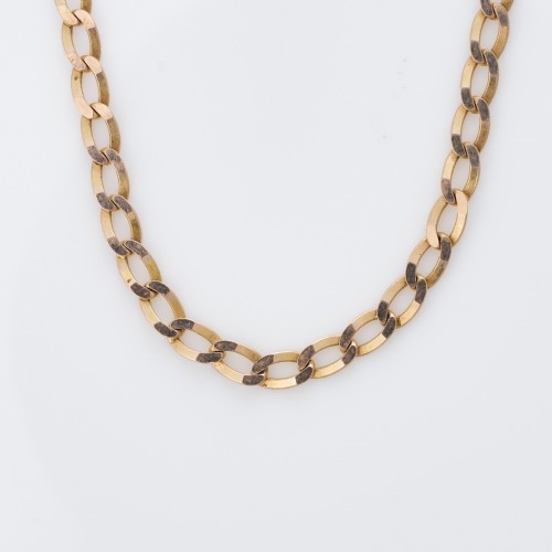 9ct Yellow Gold, 45cm Faceted Link Chain