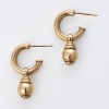 9ct Yellow Gold, Half-Hoop Hollow / Ball Drop Earrings - 2
