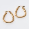 9ct Yellow Gold, Triangular Hoop Earrings
