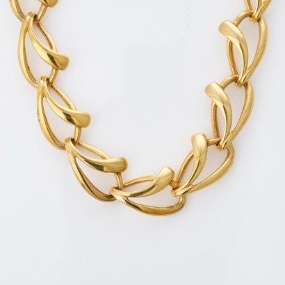 Gold-Plated Sterling Silver, Vintage, 44cm Fancy-Link Necklace