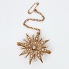 14ct Yellow Gold, Starburst Seed Pearl Brooch / Pendant