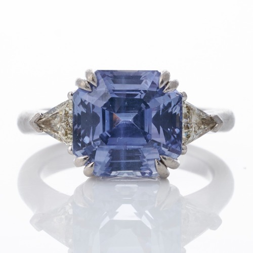 Platinum, 7.50ct Lavender Sapphire / 0.36ct Diamond Ring