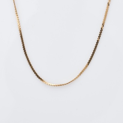 9ct Yellow Gold, 40cm Flat S-Link Chain